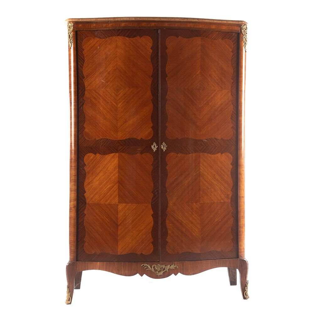 Appraisal: Louis XV Style Fruitwood Marble Top Cabinet in H in