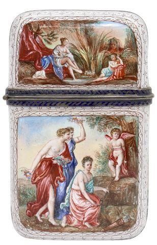 Appraisal: French enameled card vesta case possibly Limoges th c with