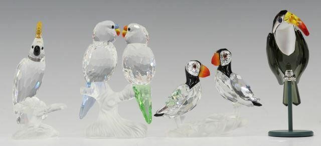 Appraisal: lot of Swarovski Bird crystal figurines having polychrome faceted bodies