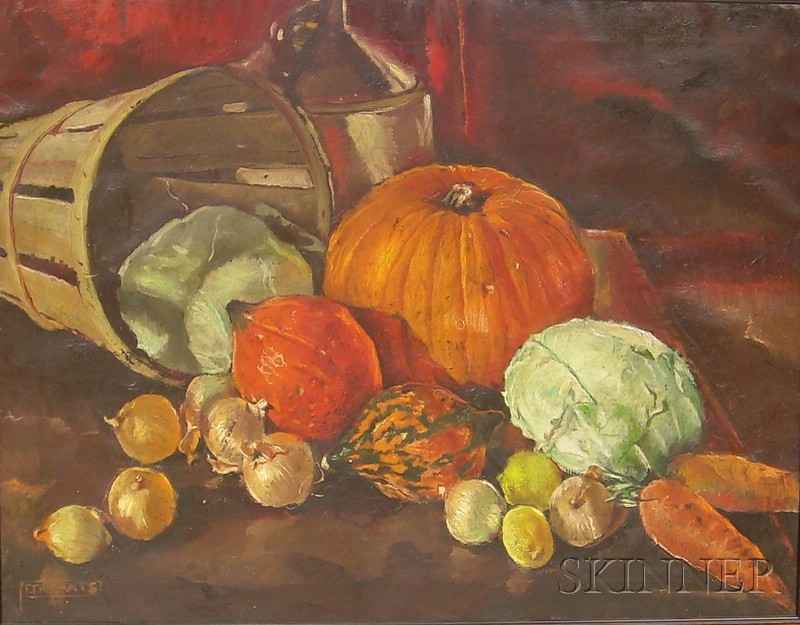 Appraisal: Milan Petrovits Austrian American - Still Life with Squash Onions