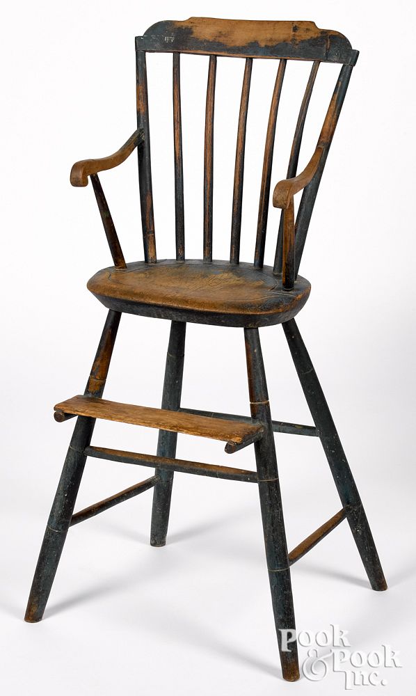 Appraisal: Pennsylvania rodback Windsor highchair ca Pennsylvania rodback Windsor highchair ca