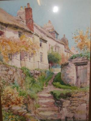 Appraisal: E W HASLEHURST West Country Cottages signed x gilt frame