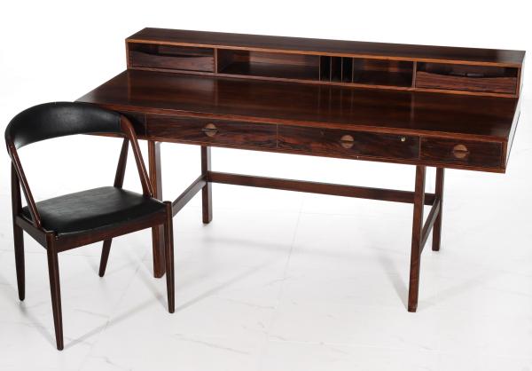 Appraisal: PETER LOVIG AND KAI KRISTIANSEN ROSEWOOD DESK AND CHAIR Circa