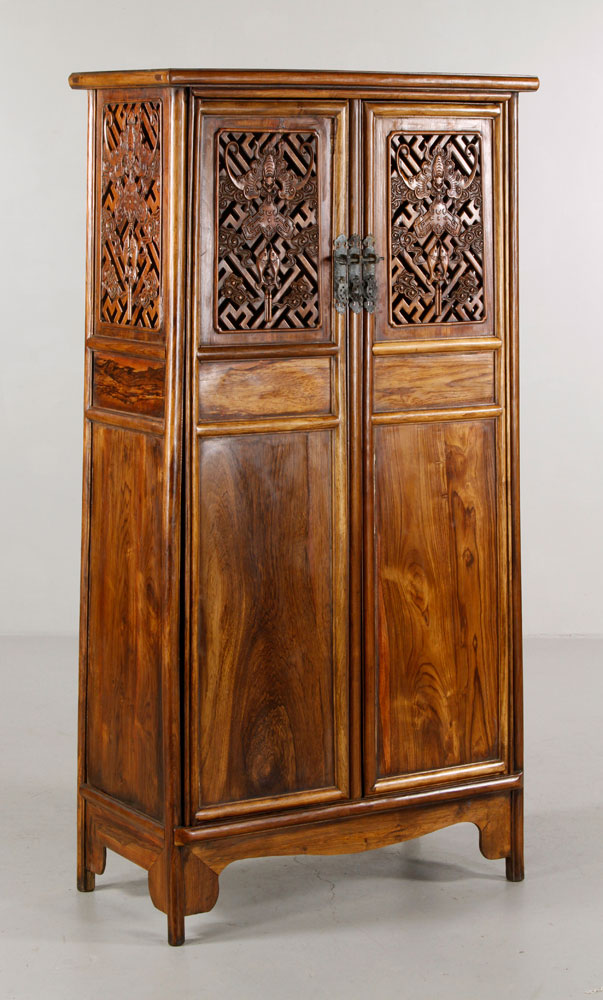 Appraisal: - Chinese Huanghuali Cabinet Huanghuali cabinet China rectangular shape decorated