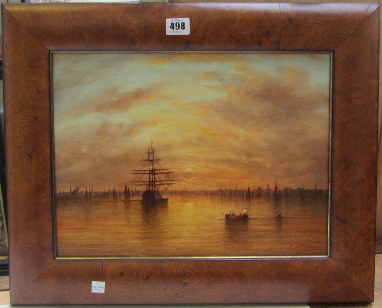 Appraisal: R Cavalta th century A Dutch Estuary scene oil on