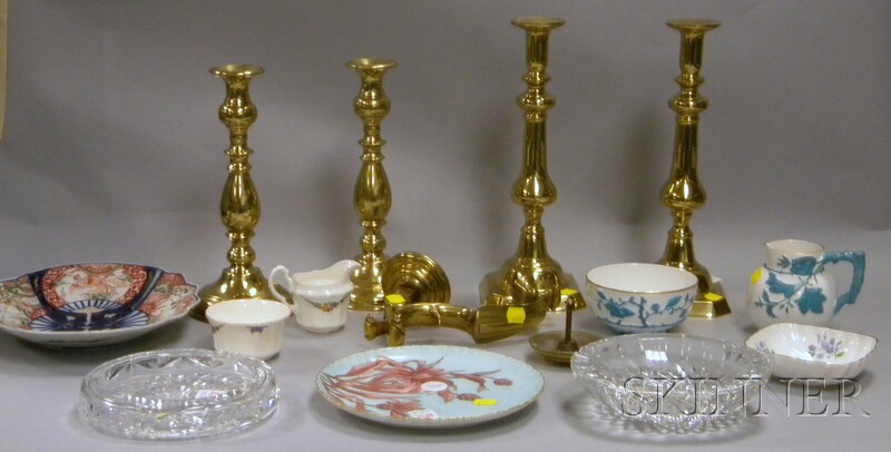 Appraisal: Fourteen Decorative Porcelain Cut Glass and Brass Articles including an