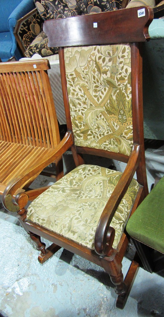 Appraisal: A th century walnut rocking chair