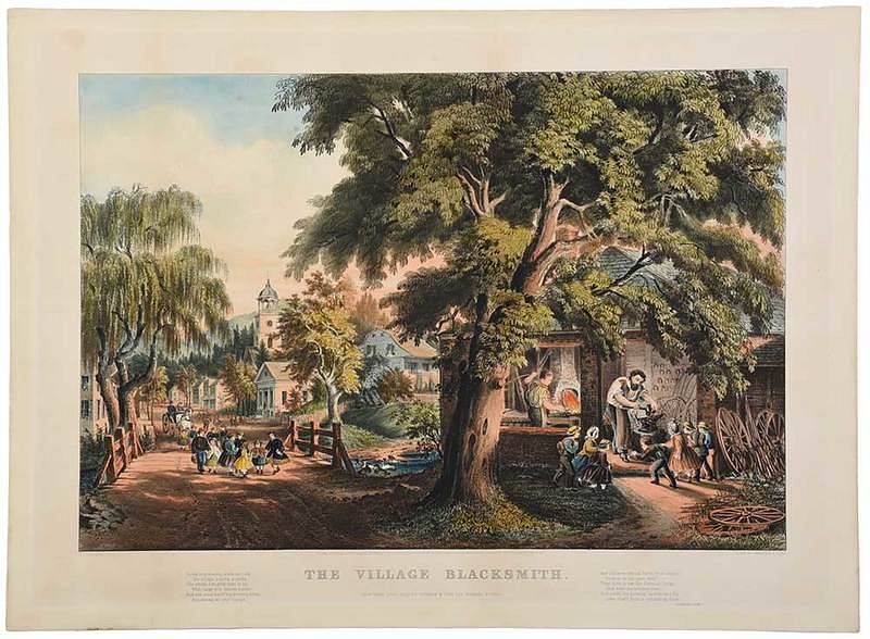 Appraisal: Currier Ives Publisher American th century The Village Blacksmith C