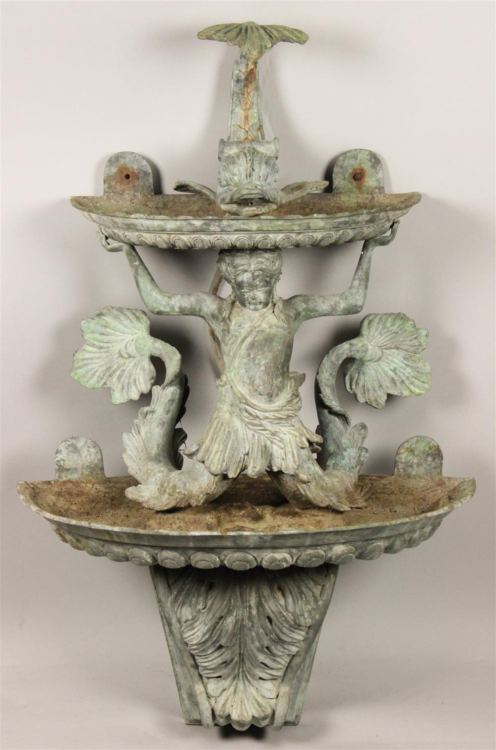 Appraisal: NEOCLASSICAL VERDIGRIS BRONZE SEA NYMPH GARDEN FOUNTAIN h in