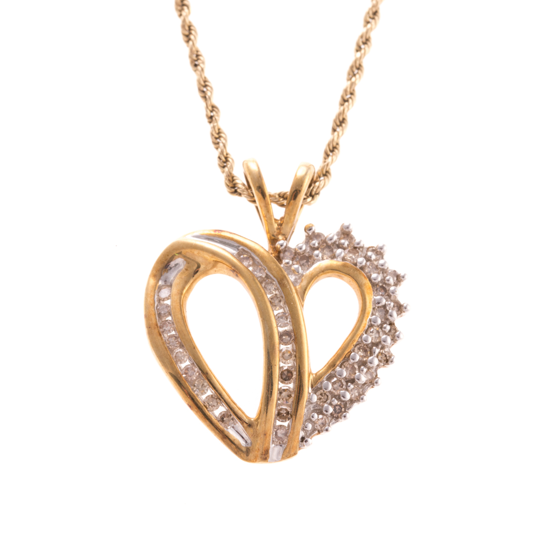 Appraisal: A Lady's Diamond Heart Necklace in K Gold K yellow