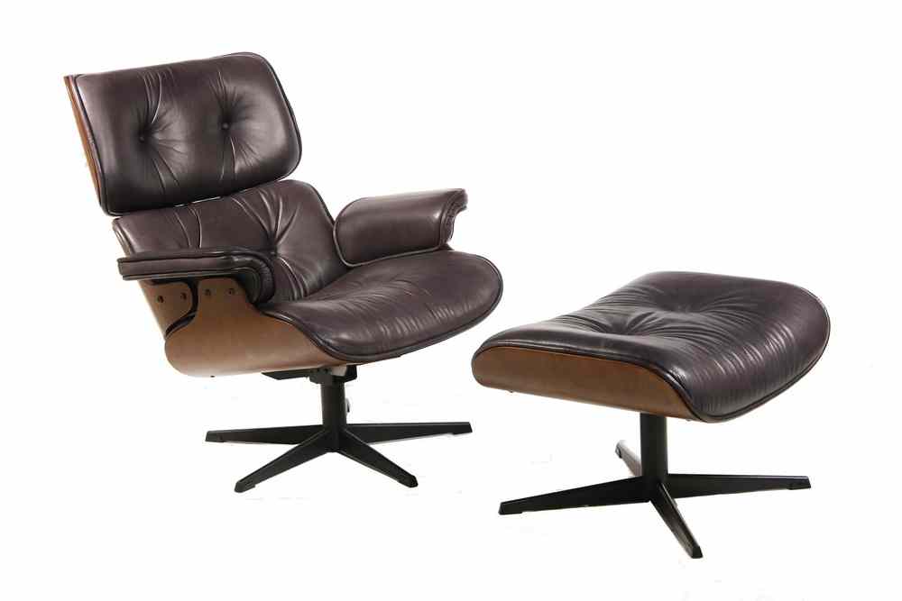 Appraisal: EAMES CHAIR - Late th c Eames Chair with Ottoman