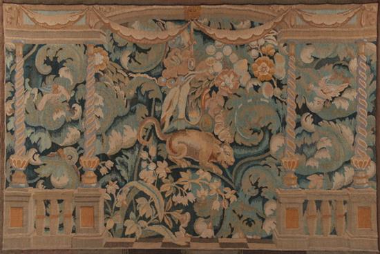 Appraisal: FLEMISH VERDURE TAPESTRY PANEL th century - in x in