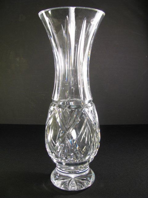 Appraisal: Large cut lead clear crystal vase made in Slovenia Measures