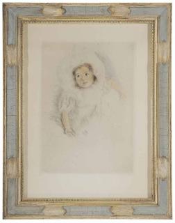 Appraisal: Mary Cassatt - Margot circa unsigned color drypoint etching on