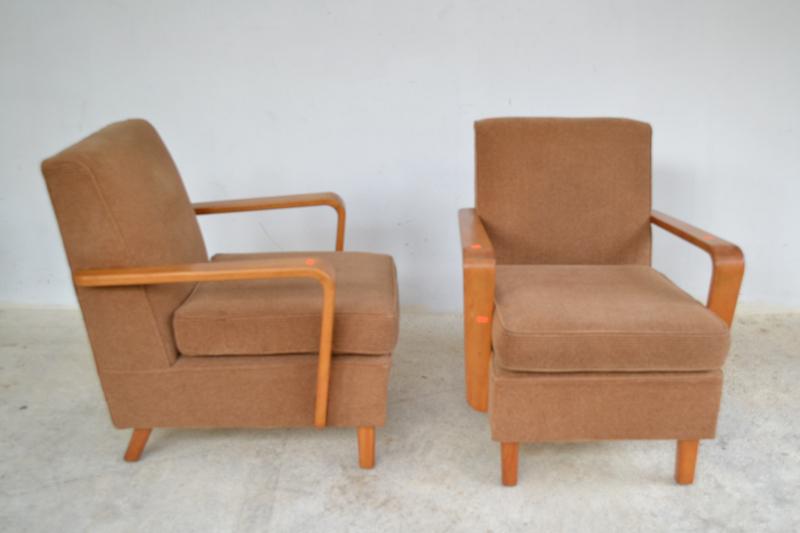 Appraisal: PAIR OF 'S AUSTRALIAN DESIGN ARMCHAIRS PAIR OF 'S AUSTRALIAN