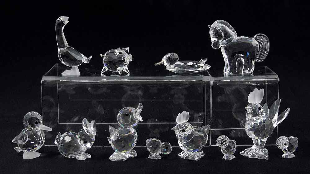 Appraisal: SWAROVSKI CRYSTAL FIGURES pieces to include Miniature PIG M Schreck