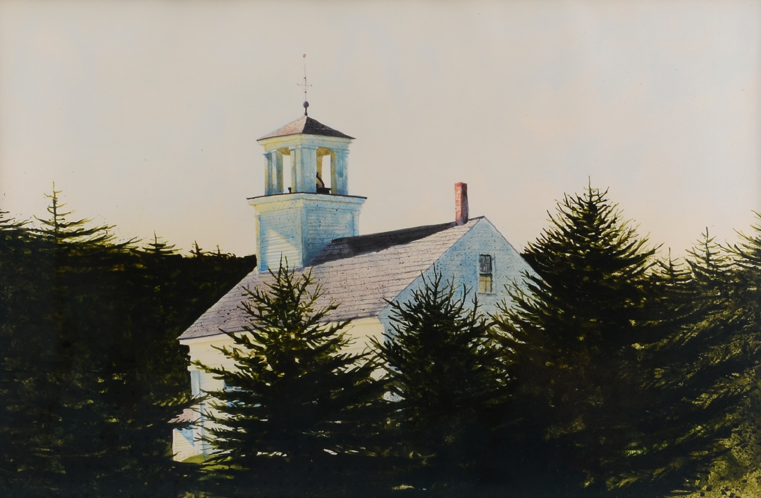 Appraisal: AKERS Gary American - New England View of a Church