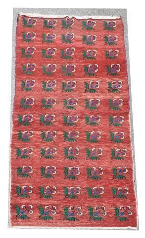 Appraisal: Hand-tied Turkish tribal rug approx ' l ' w