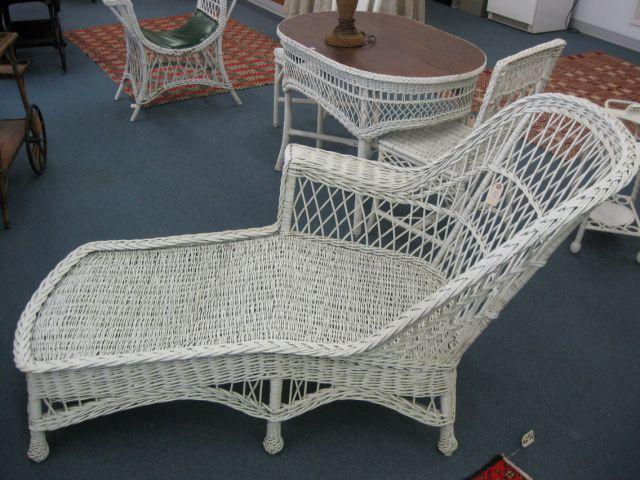 Appraisal: Antique Wicker Chaise Lounge long