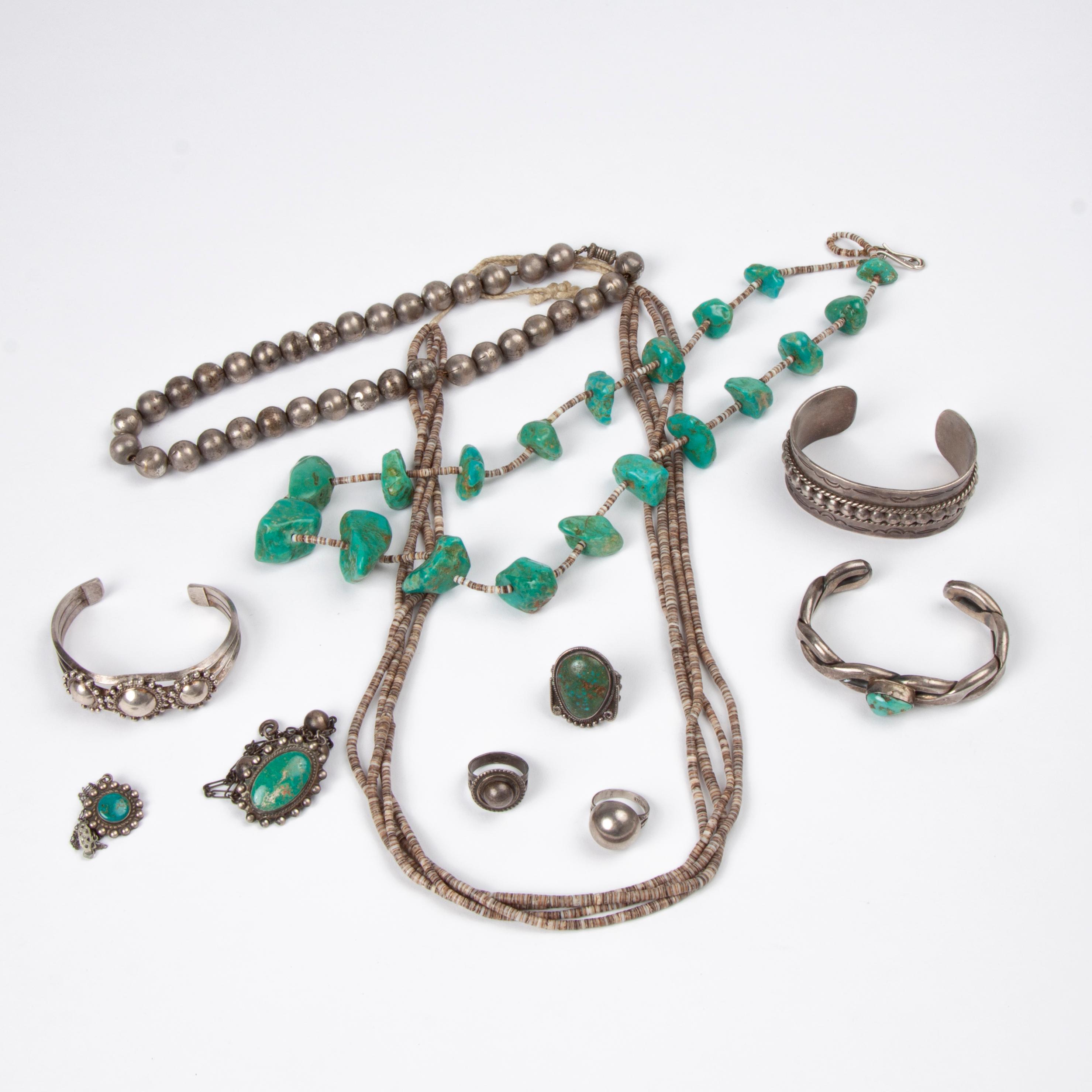 Appraisal: GROUP OF NATIVE AMERICAN JEWELRY PIECES A group of Native