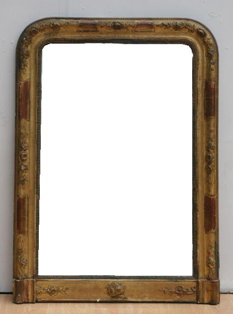 Appraisal: A th century French gilt mirror cm width cm high