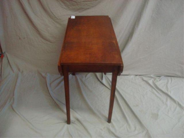 Appraisal: th Cent Tiger Maple Drop-Leaf Table with Scalloped Edges Some