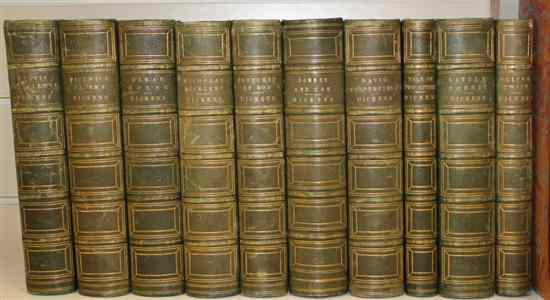 Appraisal: DICKENS C THE WORKS ten vols green leather Chapman Hall