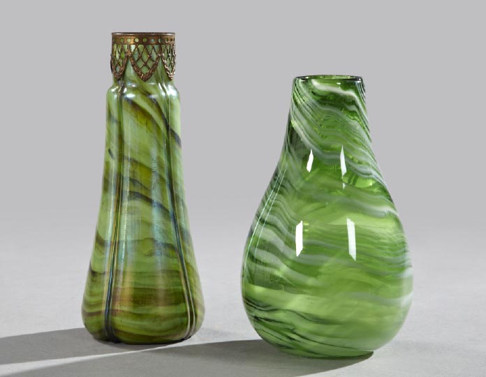 Appraisal: Group of Two Art Glass Vases consisting of an Art