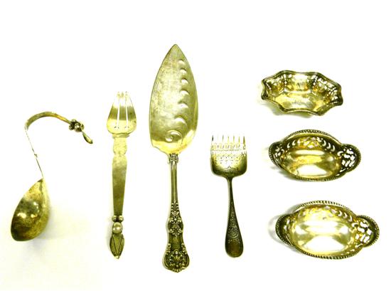 Appraisal: Seven pieces of SILVER including a Tiffany Co fish server