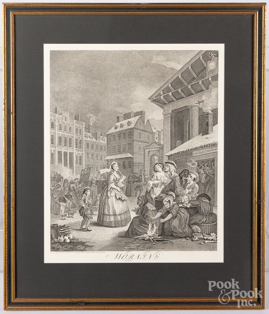 Appraisal: Four William Hogarth engravings Four William Hogarth engravings titled Morning