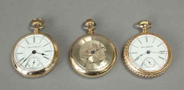 Appraisal: THREE ILLINOIS OPENFACE POCKET WATCHES model size jewels c pictorial