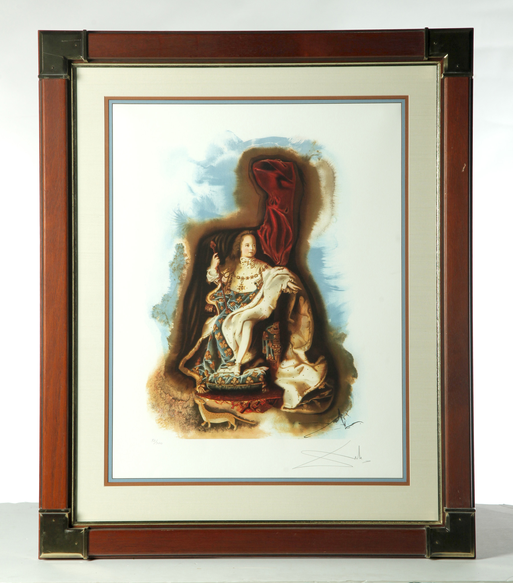 Appraisal: FRAMED LITHOGRAPH THE LITTLE KING SIGNED BY SALVADOR DALI RECEIPT