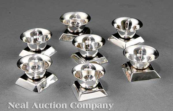 Appraisal: A Set of Seven Sterling Silver Salts William Spratling Taxco