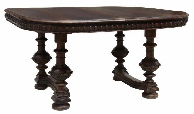 Appraisal: French Henri II style walnut extension table late th c