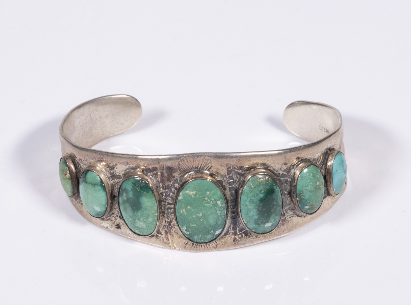 Appraisal: SILVER TURQUOISE CUFF BRACELET SW Native American Crafted Cuff Bracelet