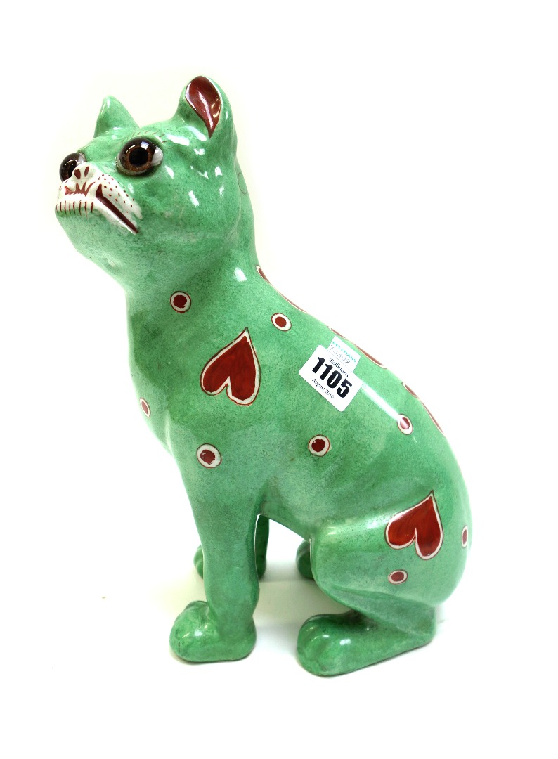 Appraisal: A Gall style earthenware pug dog probably Mosanic Germany circa