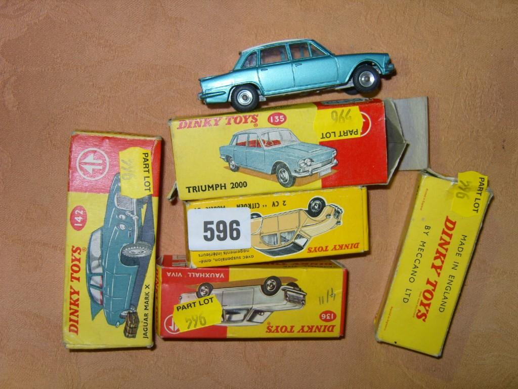 Appraisal: A collection of five boxed Dinky cars comprising Triumph Jaguar