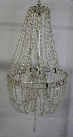 Appraisal: Vintage Baltic Style Beaded and Crystal SingleLight Chandelier From a