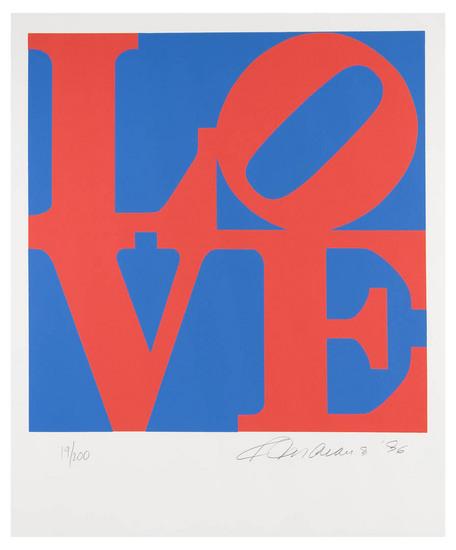 Appraisal: Robert Indiana b love silkscreen printed in colors signed and