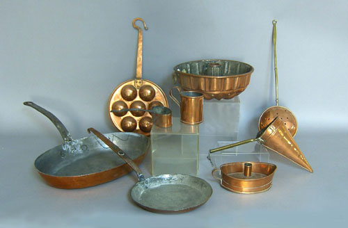 Appraisal: Nine pcs of misc copper items late th early th