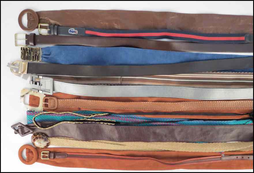 Appraisal: COLLECTION OF COTTON AND LEATHER BELTS Includes Lacoste Ralph Lauren