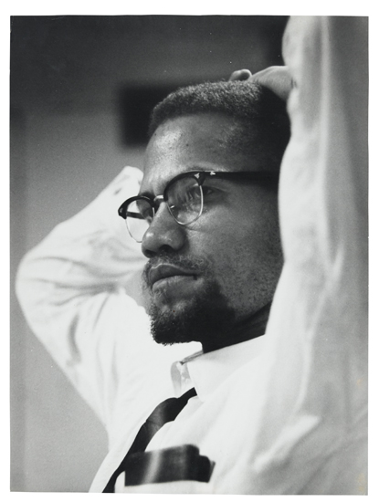 Appraisal: SCHATT ROY - Malcolm X Silver print x inches x