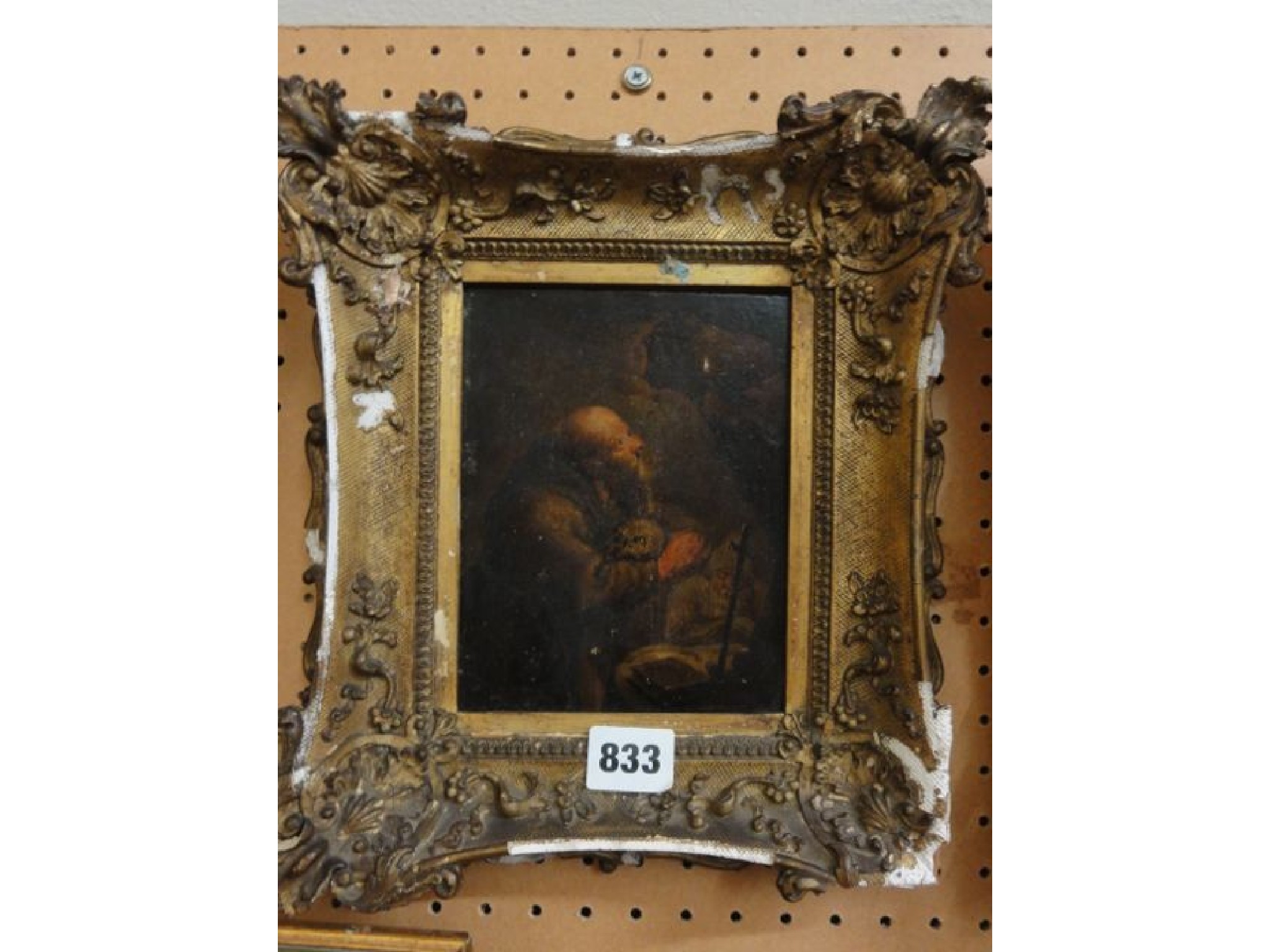 Appraisal: A small early th century oil painting on board of