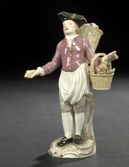 Appraisal: Meissen Porcelain Figure of a Male Seller of Seafood third