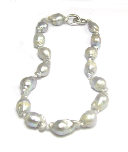 Appraisal: BAROQUE GREY PEARL NECKLACE measuring inches in length and strung