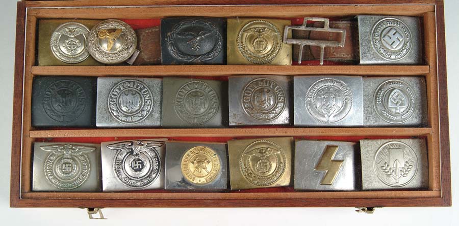 Appraisal: APPROX NAZI BELT BUCKLES Including Officer s three pc buckle