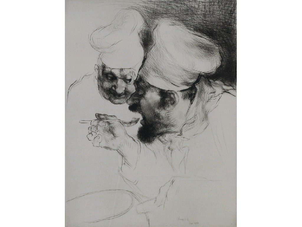 Appraisal: EDMUND BLAMPIED - DRYPOINT ETCHING Le Chef d' Oeuvre' signed