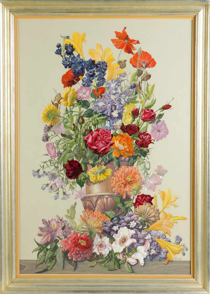 Appraisal: Henri Riter Floral still life with urn Sgn Lower right