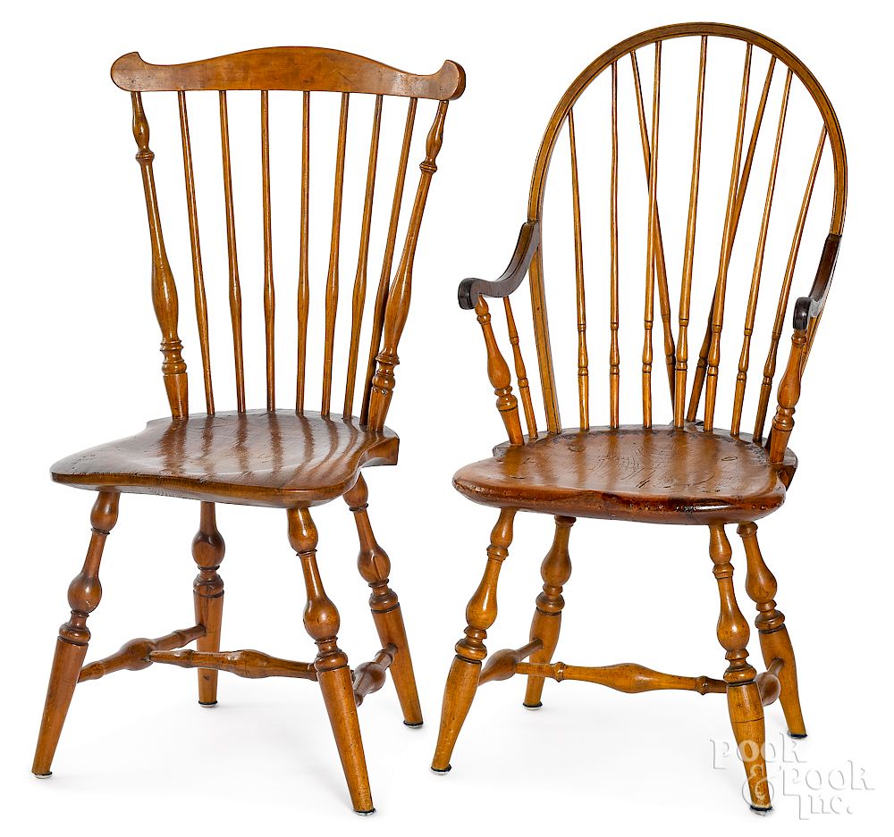 Appraisal: Connecticut fanback Windsor side chair etc Connecticut fanback Windsor side