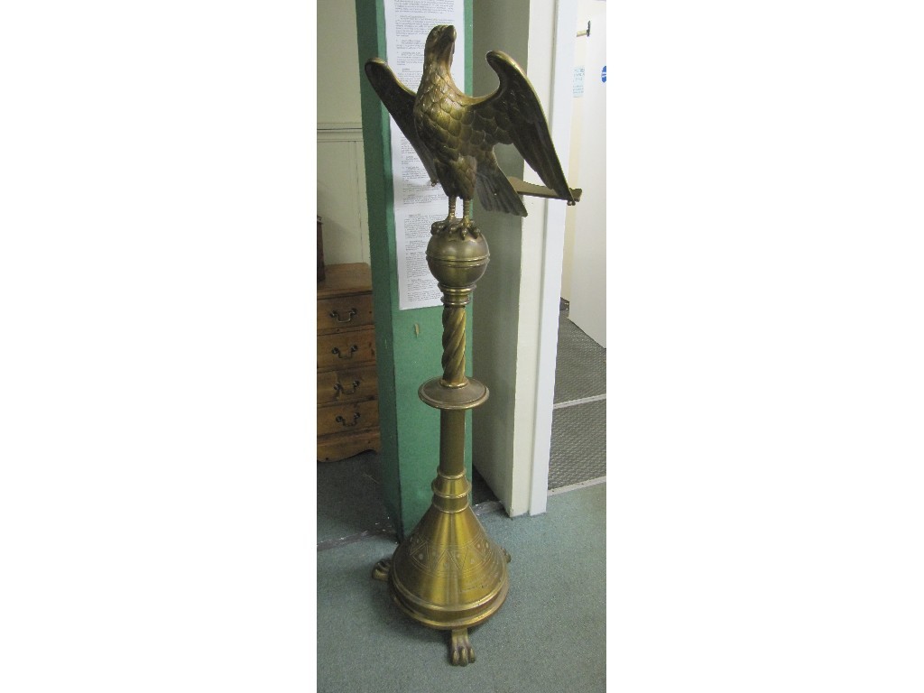 Appraisal: Edwardian brass eagle church lecturn